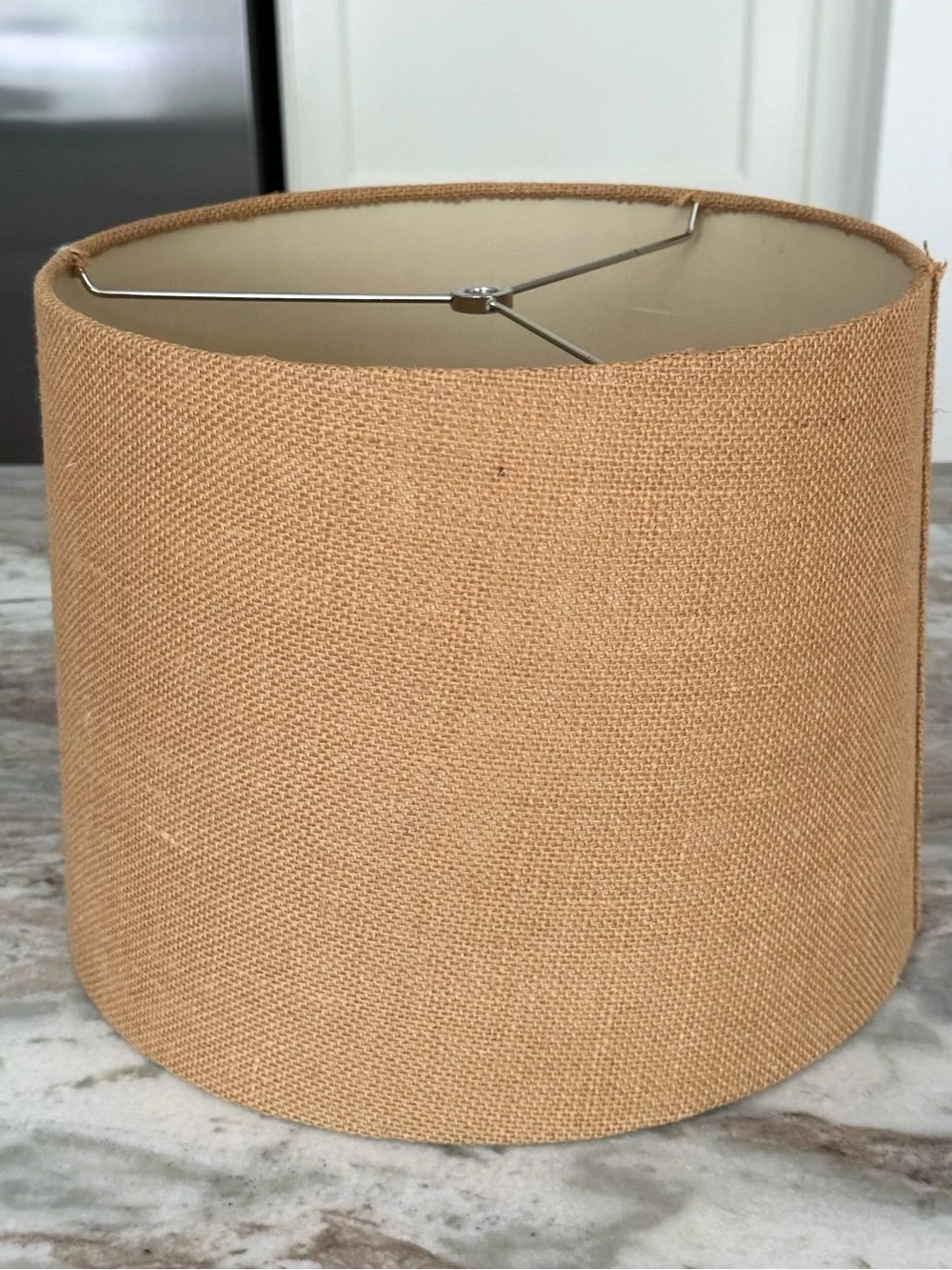 Tan Burlap Drum Table Lamp Shade